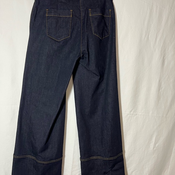 Tory Burch dark wash wide leg trouser jean pants size 26 - Picture 7 of 12